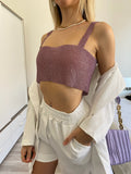 Top luxsequin lilla