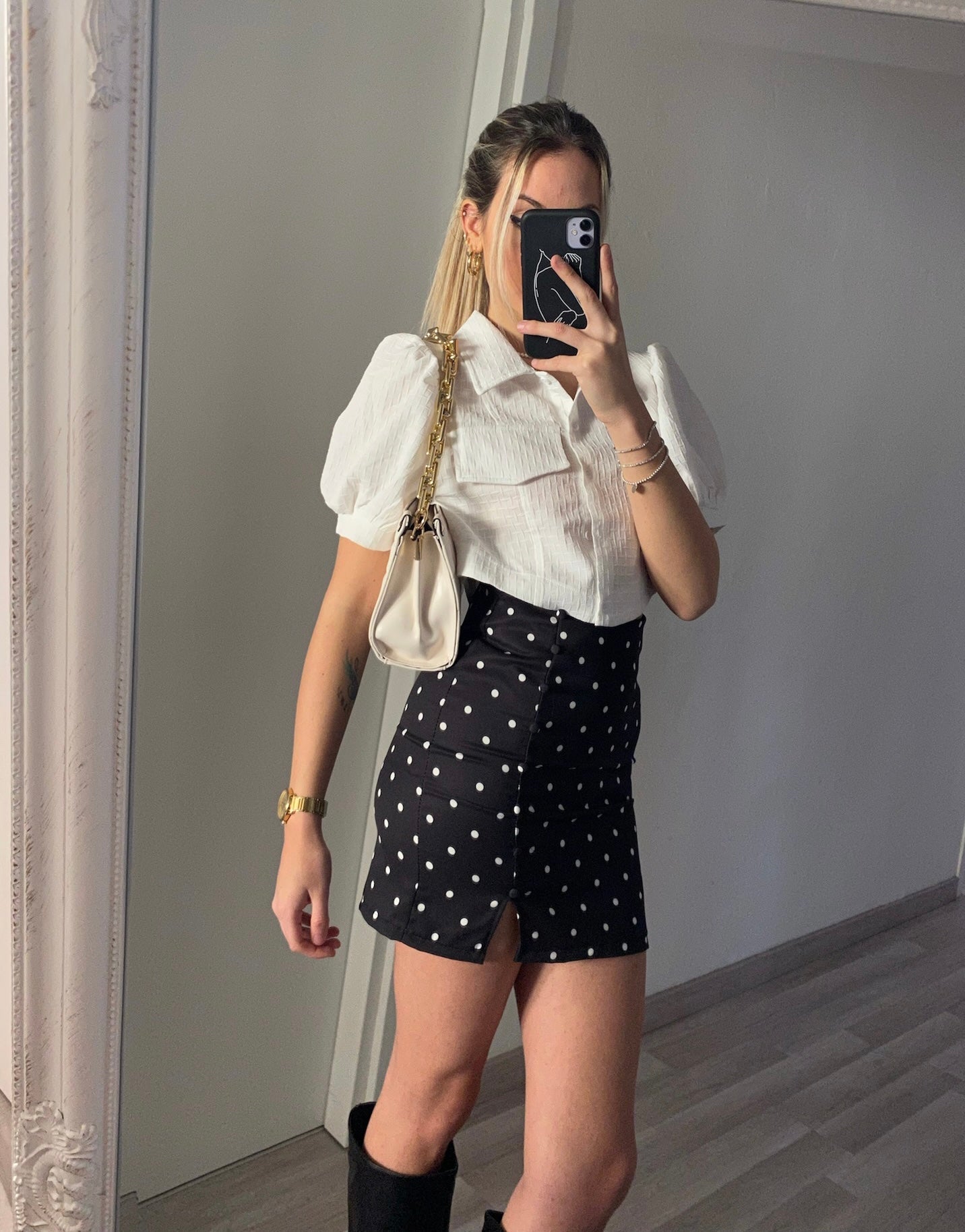 Camicia crop bianco