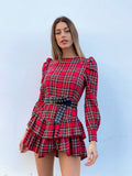 Abito scozzese con balze