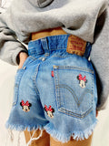 Short Levi’s Vintage stampa topolina con strappi
