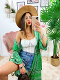 Kimono stampa bandana Verde