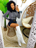 Maglione a collo alto nero bianco