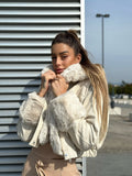 Giaccone beige con pelo