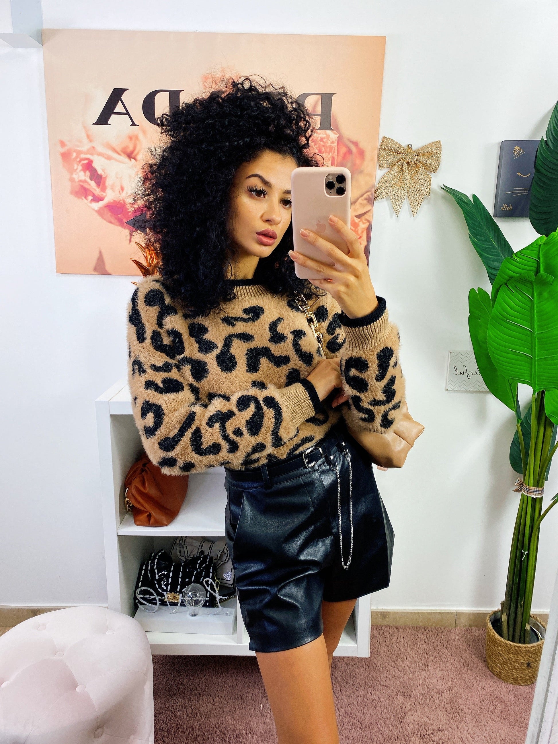 Maglione morbidoso maculato