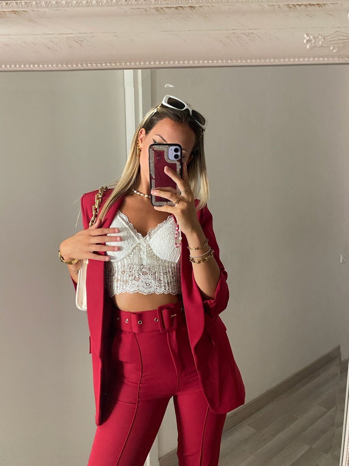 Bralette bianca con strass