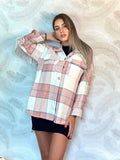 Giacca a quadri Rosa con frange