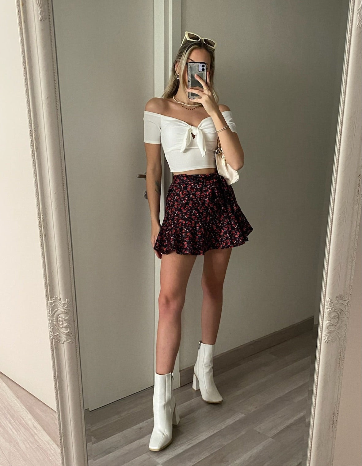 Gonna pantalone con fiori