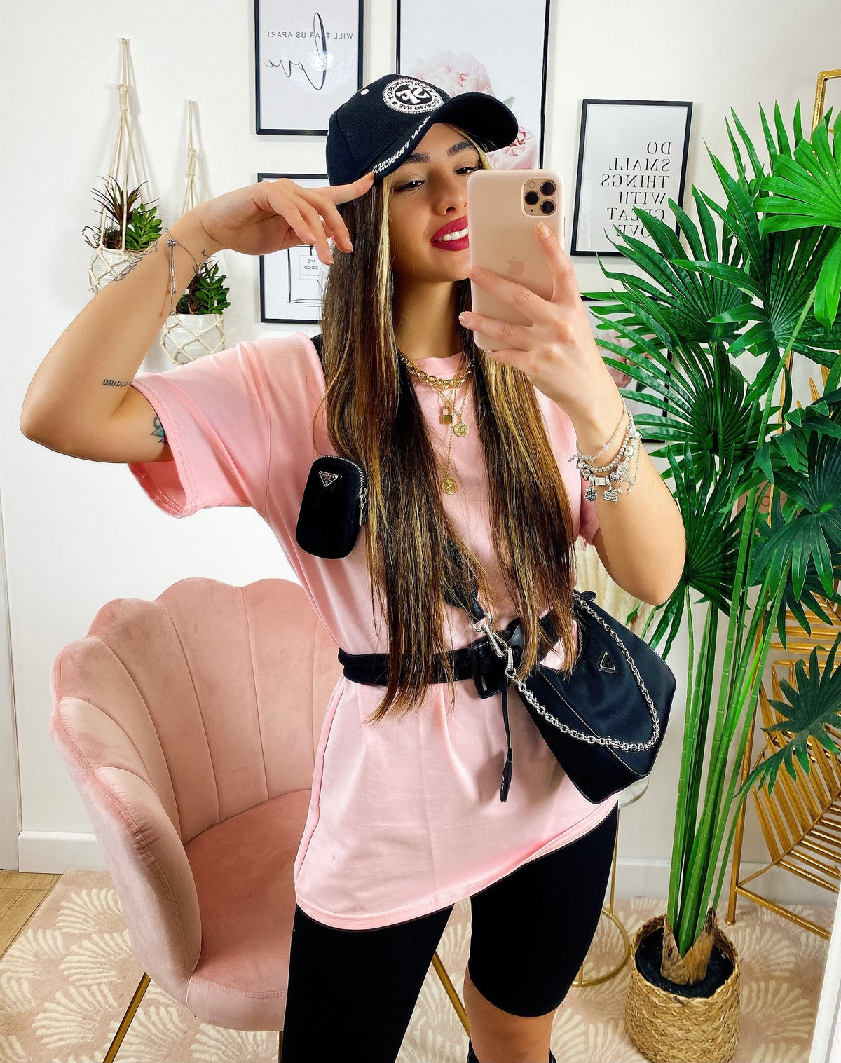 Completo sportivo con cintura Rosa