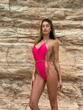 Body intero Fuxia con catena oro
