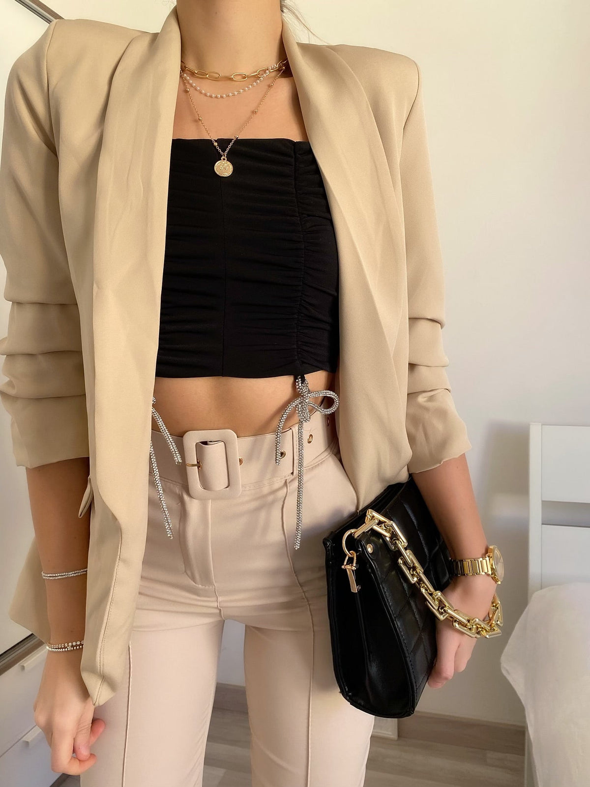 Completo giacca e pantalone beige