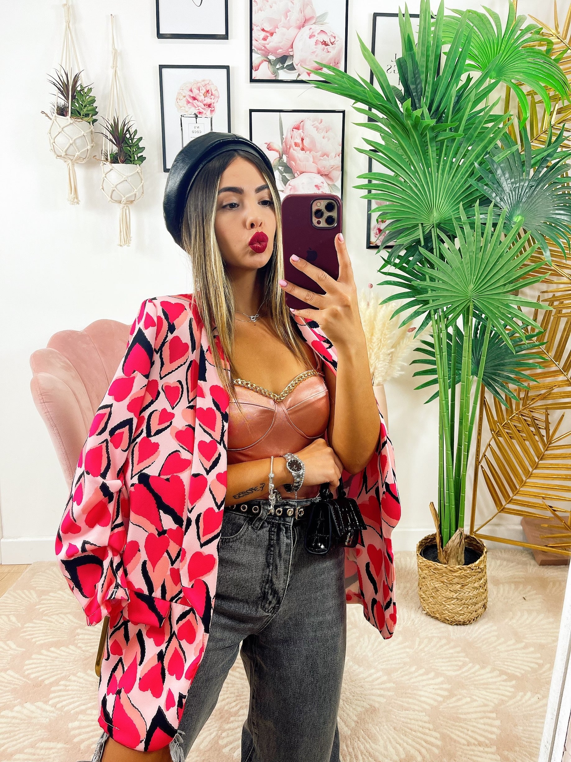 Giacca con Cuori base Rosa