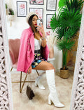 Blazer in ecopelle Rosa