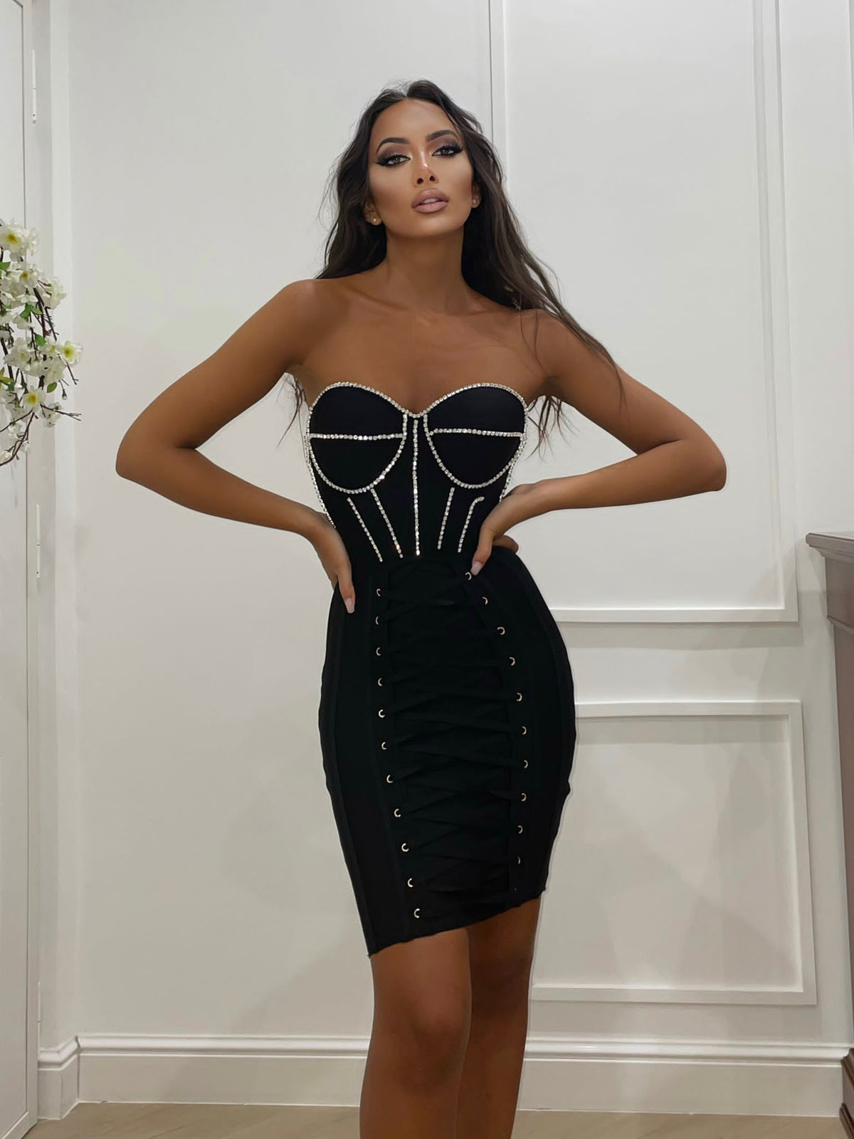 Abito bustier nero