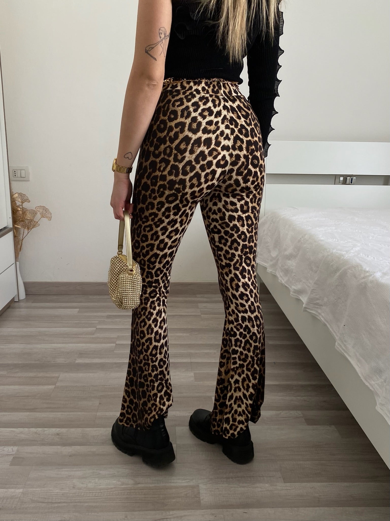 Pantalone a zampa animalier