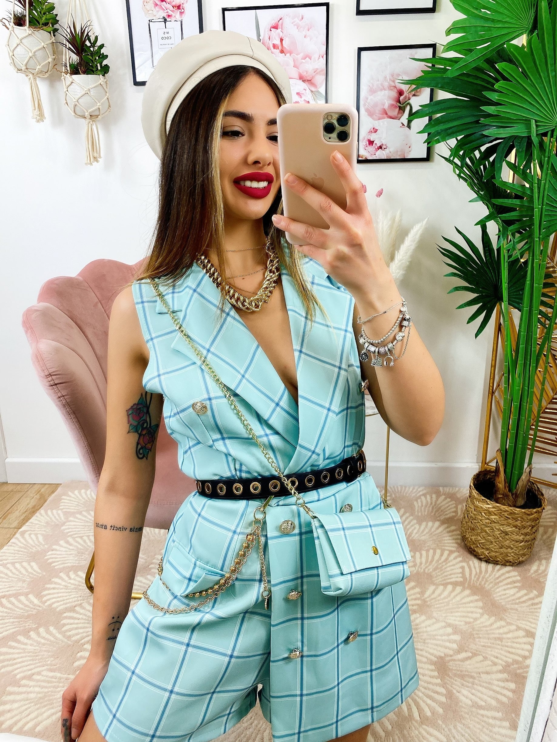 Tutina a Blazer con borsetta Verdeacqua