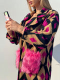 Cappotto a rombi fuxia