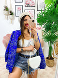 Giacca effetto bandana Blu