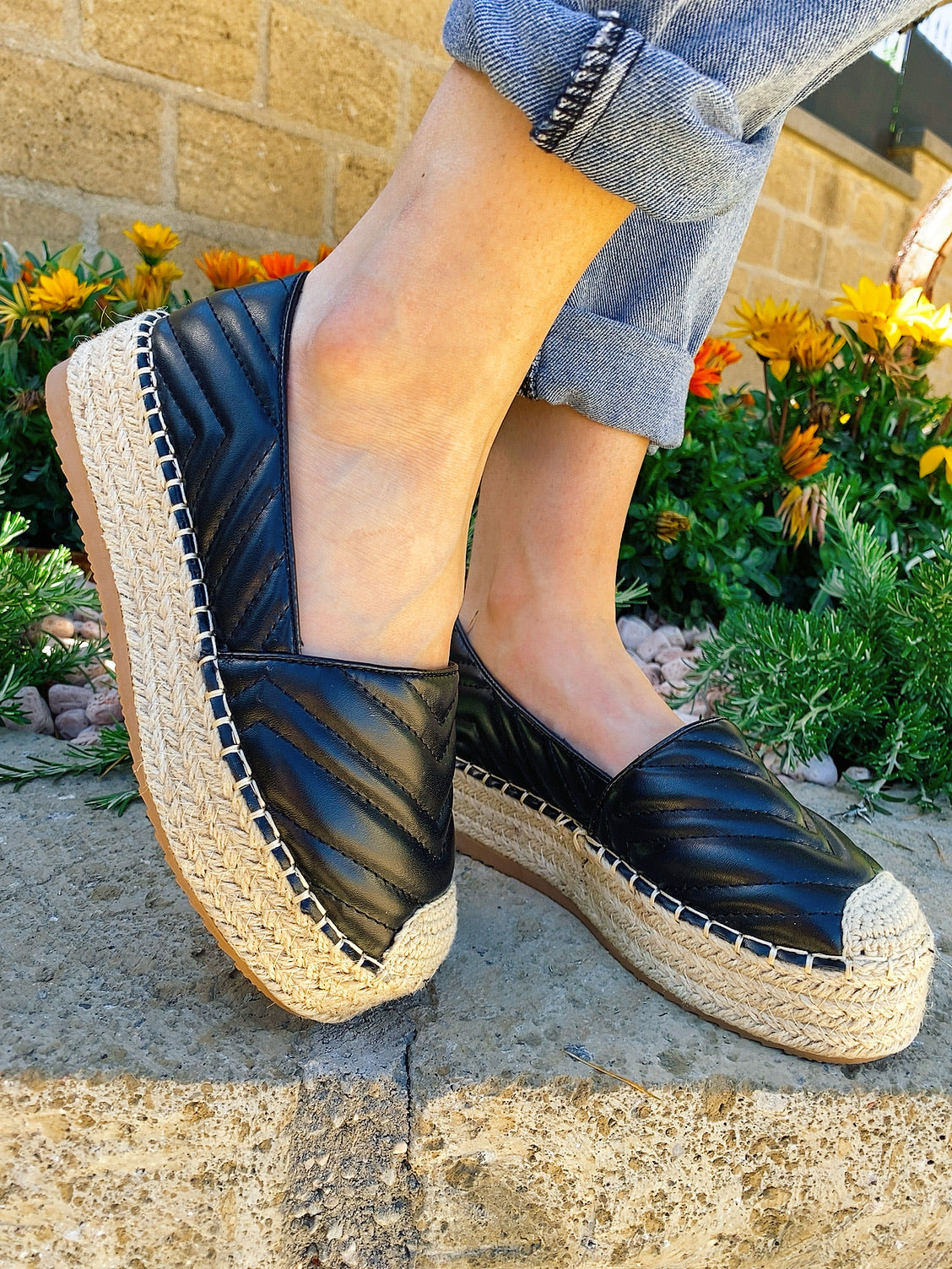 Espadrillas in eco-pelle nere