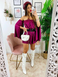 Tutina in raso con scollo a barchetta manica lunga peonia