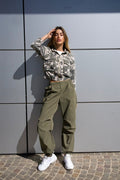 Giacchino in jeans verde militare
