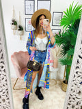 Kimono etnico azzurro