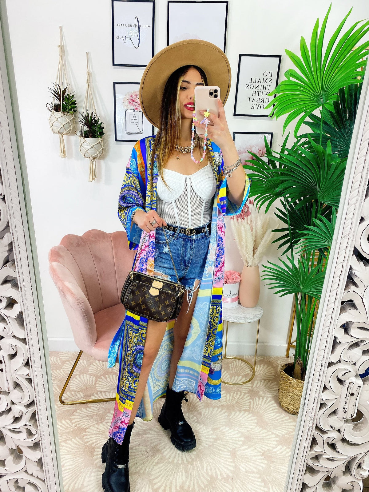 Kimono etnico azzurro