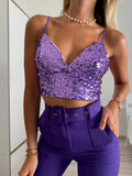 Top con paillettes lilla
