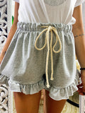 Short grigio con arricciatura
