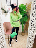 Maxi maglione top quality collo alto menta