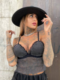 Top con strass nero