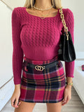 Gonna in tweed Fuxia nero