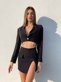 Completo giacca corta e gonna nero