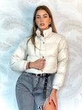 Piumino Crop beige