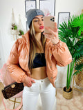 Bomber crop rosa