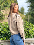 Giacca in eco pelle beige
