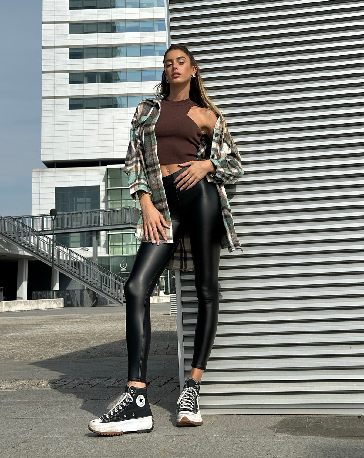 Leggins eco pelle nero