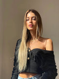Maglione nero con lacci