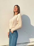 Maglione a trecce Panna