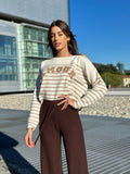 Maglione Amour Camel e bianco