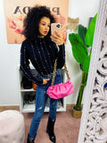 Maglione ricamato con perle