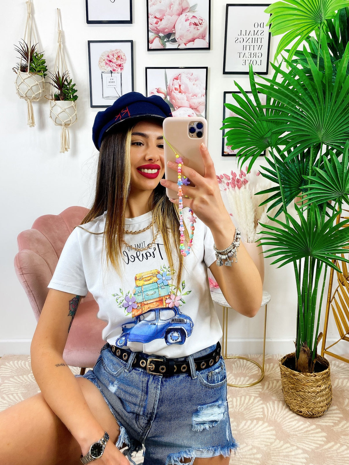 T-shirt con stampa Travel