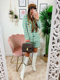 Completo Short e giacca pied de poule menta