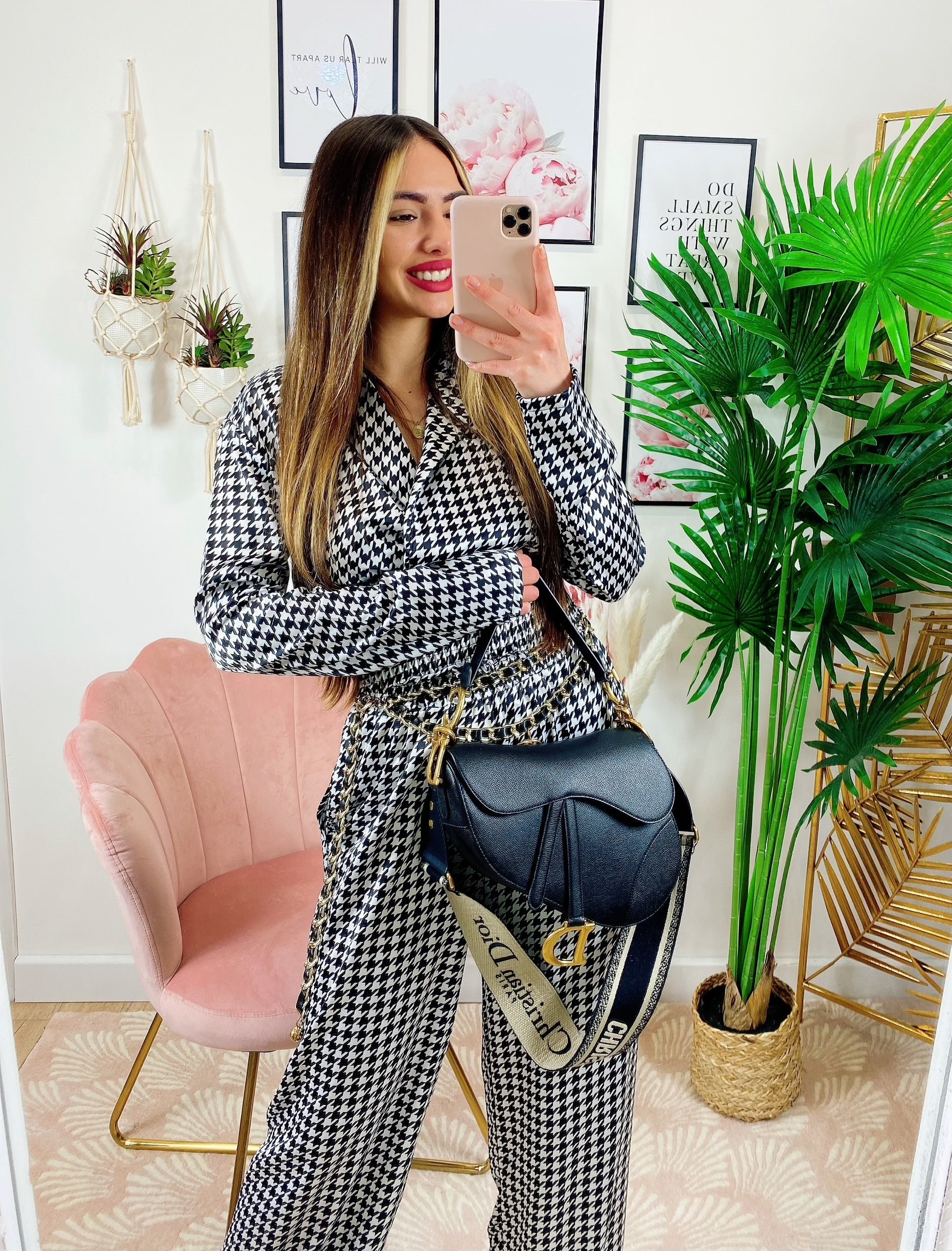Completo pantalone e bluse  pied de poule