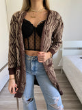 Cardigan in lurex zebrato choco gold