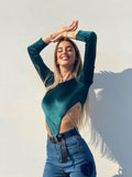 Body verde con strass