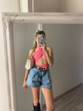 Top a fascia rosa barbie