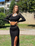 Completo maglia e gonna nero