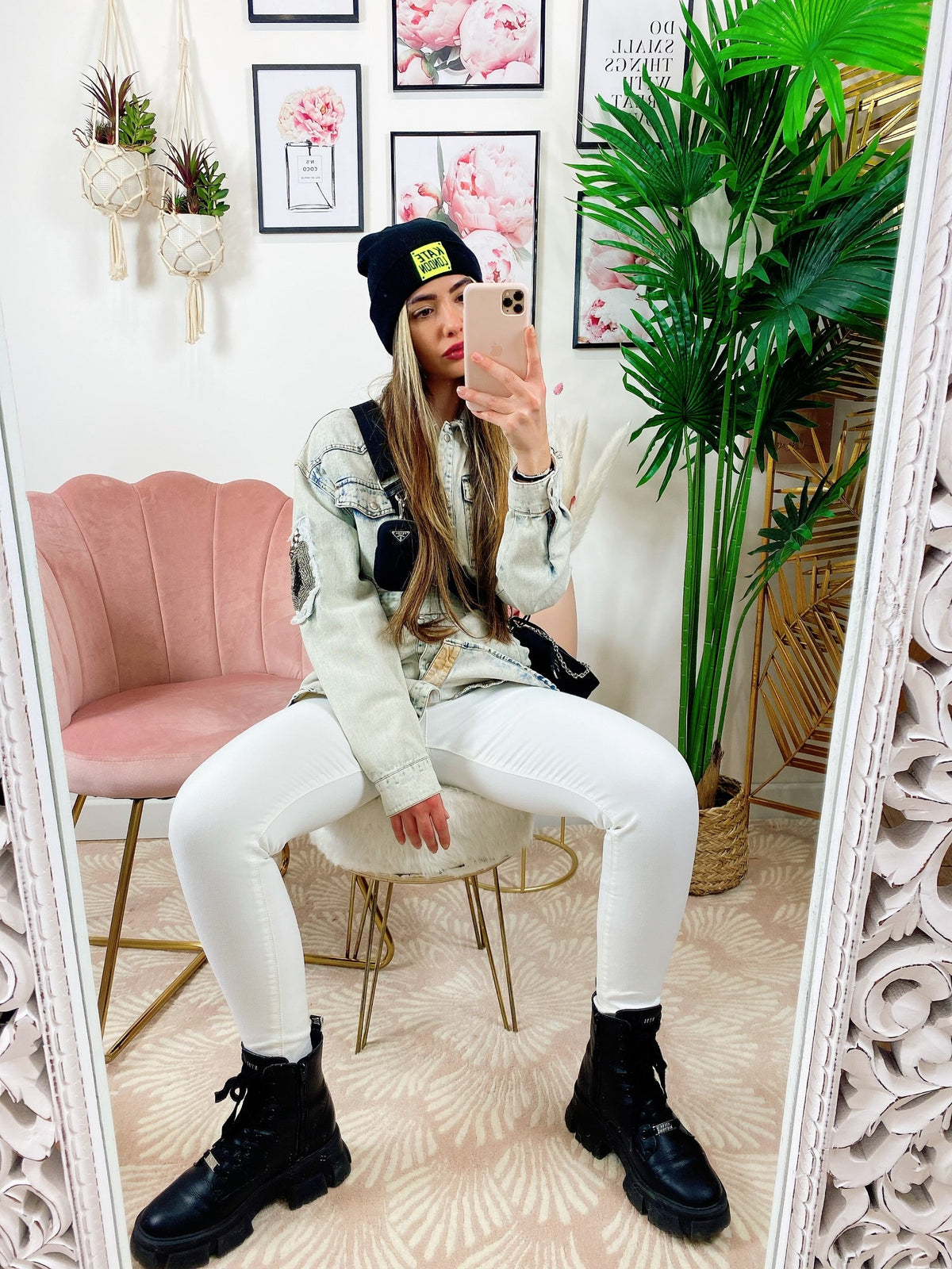 Giacca di jeans con dettagli e cintura