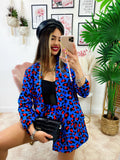 Completo Giacca e short maculato base Blu
