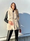 Smanicato in eco pelo beige